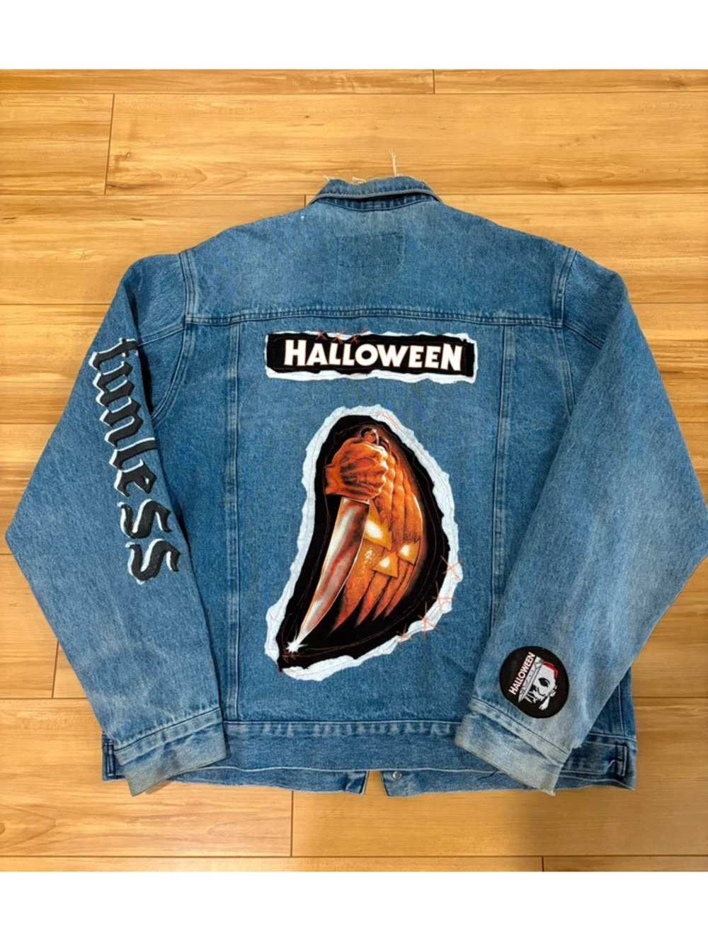 Vintage Custom Halloween 1978 Michael Myers Denim Jacket - Large Reworked